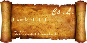 Csanádi Lili névjegykártya